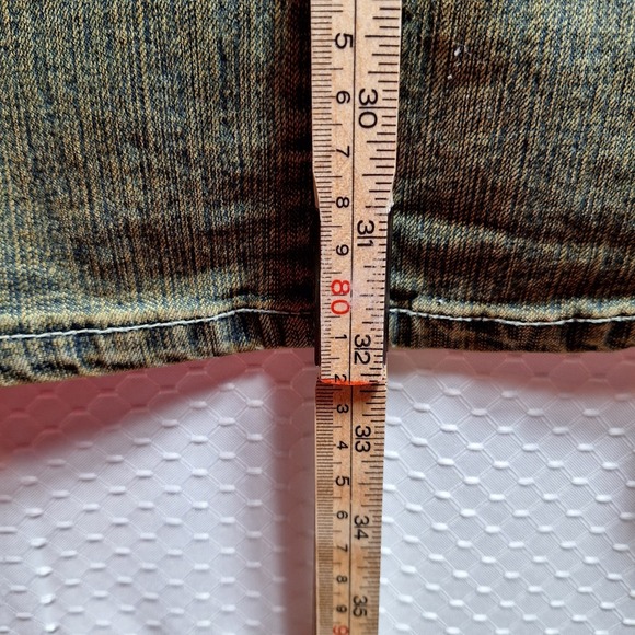 Vtg CREST Crochet Flare Bottom Jeans Sz 17/18 Acid Wash High-Rise Retro Hippie - Picture 7 of 7